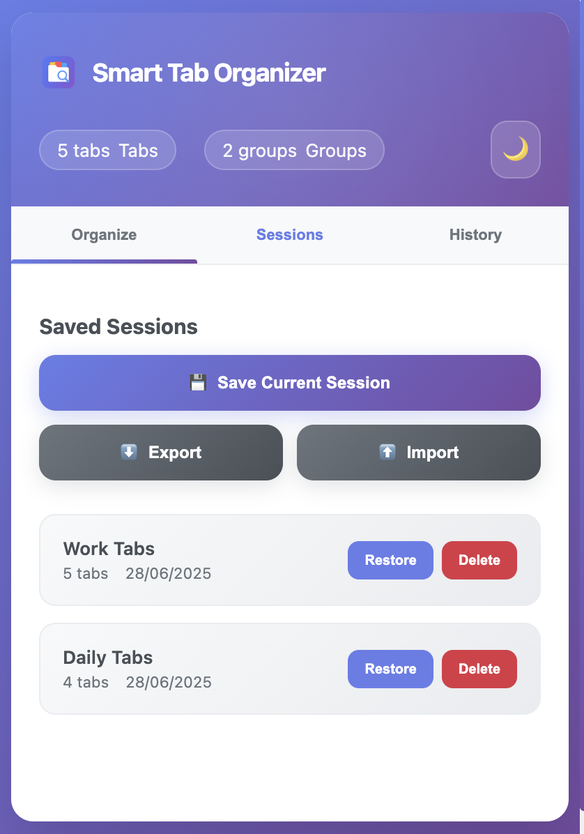 Smart Tab Manager screenshot 1